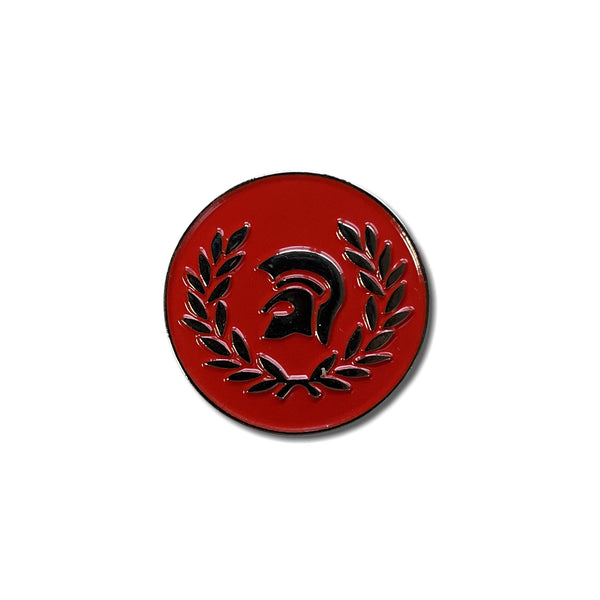 Red Trojan Laurel Pin Badge - PATCHERS Pin Badge