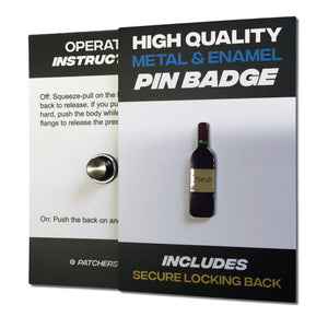 Red Wine Bottle Pin Badge - PATCHERS Pin Badge