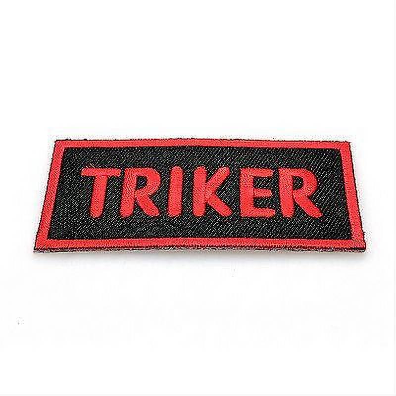 Embroidered Red on Black Triker Iron on Sew on Patch – PATCHERS