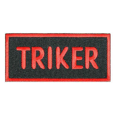 Red on Black Triker Patch - PATCHERS Iron on Patch