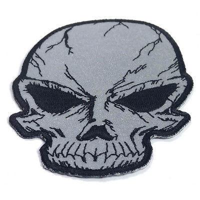 Reflective Cracked Skull Patch - PATCHERS Iron on Patch
