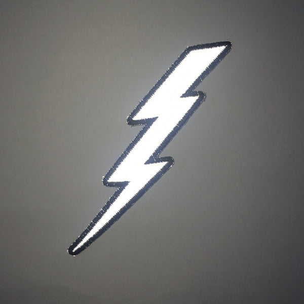 Reflective Lightning Bolt Left Patch - PATCHERS Iron on Patch