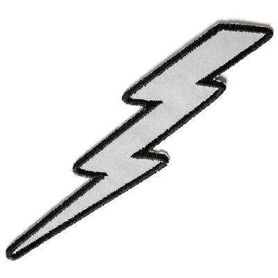 Reflective Lightning Bolt Left Patch - PATCHERS Iron on Patch