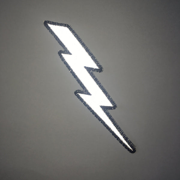 Reflective Lightning Bolt Right Patch - PATCHERS Iron on Patch