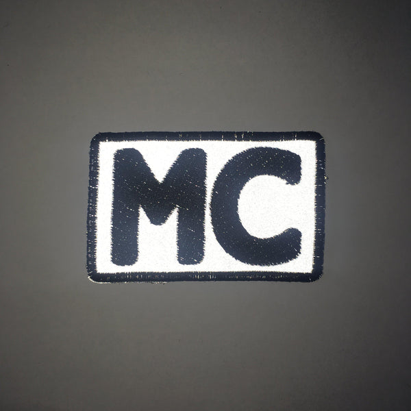Reflective MC Motorcycle Club Patch - PATCHERS Iron on Patch