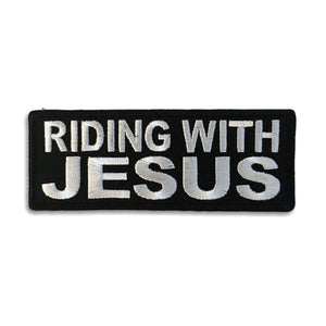 Riding with Jesus Patch - PATCHERS Iron on Patch