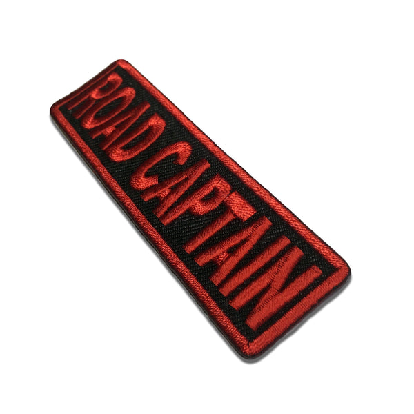 Road Captain Red on Black Patch - PATCHERS Iron on Patch