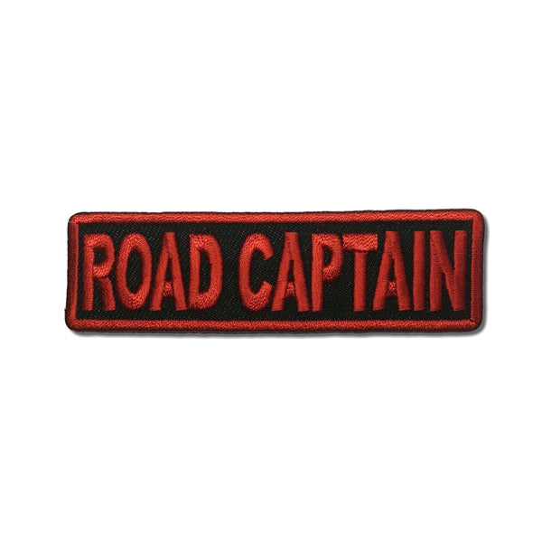 Road Captain Red on Black Patch - PATCHERS Iron on Patch