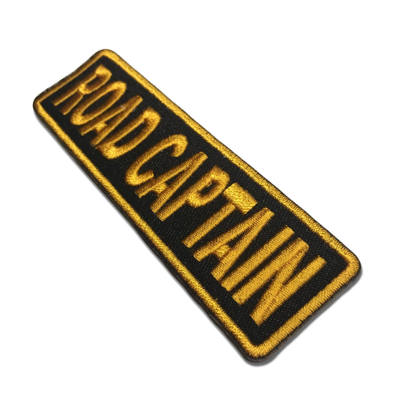 Road Captain Yellow on Black Patch - PATCHERS Iron on Patch