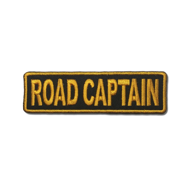 Road Captain Yellow on Black Patch - PATCHERS Iron on Patch