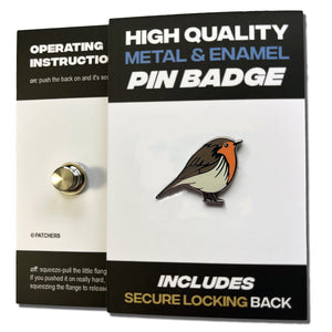 Robin Red Breast Bird Pin Badge - PATCHERS Pin Badge