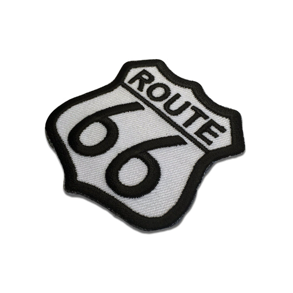 Route 66 Black on White Patch - PATCHERS Iron on Patch
