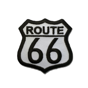 Route 66 Black on White Patch - PATCHERS Iron on Patch