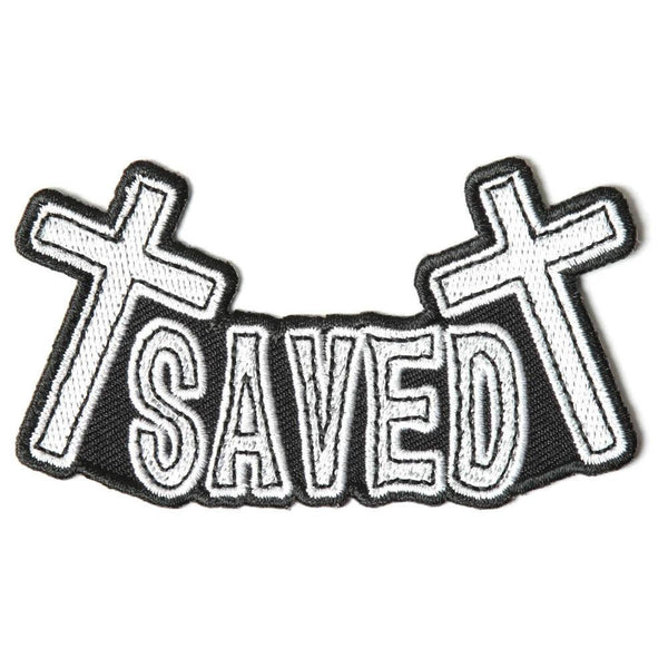 SAVED With Crosses Patch - PATCHERS Iron on Patch