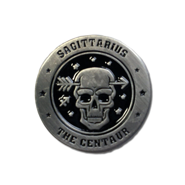Sagittarius Skull Zodiac Sign Pin Badge - PATCHERS Pin Badge