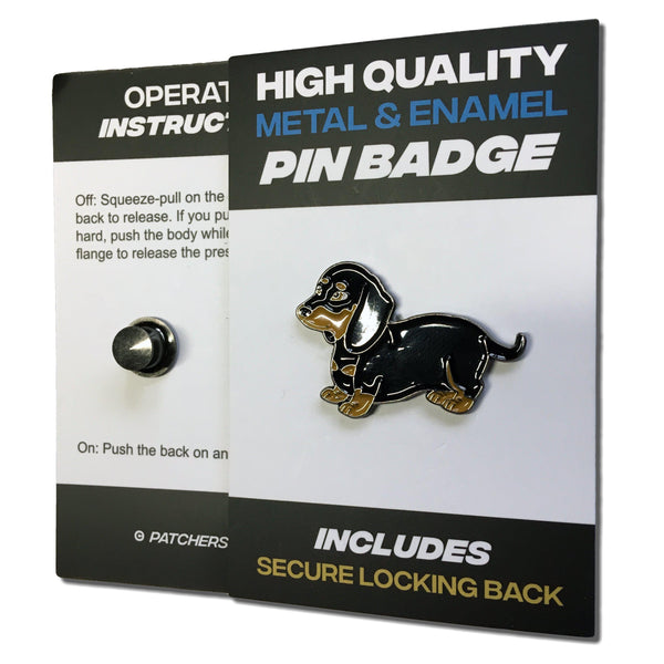 Sausage Dog Dachshund Pin Badge - PATCHERS Pin Badge