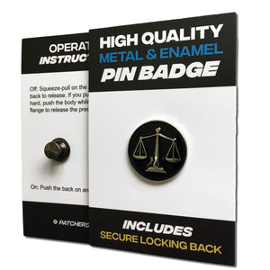 Scales of Justice Pin Badge - PATCHERS Pin Badge