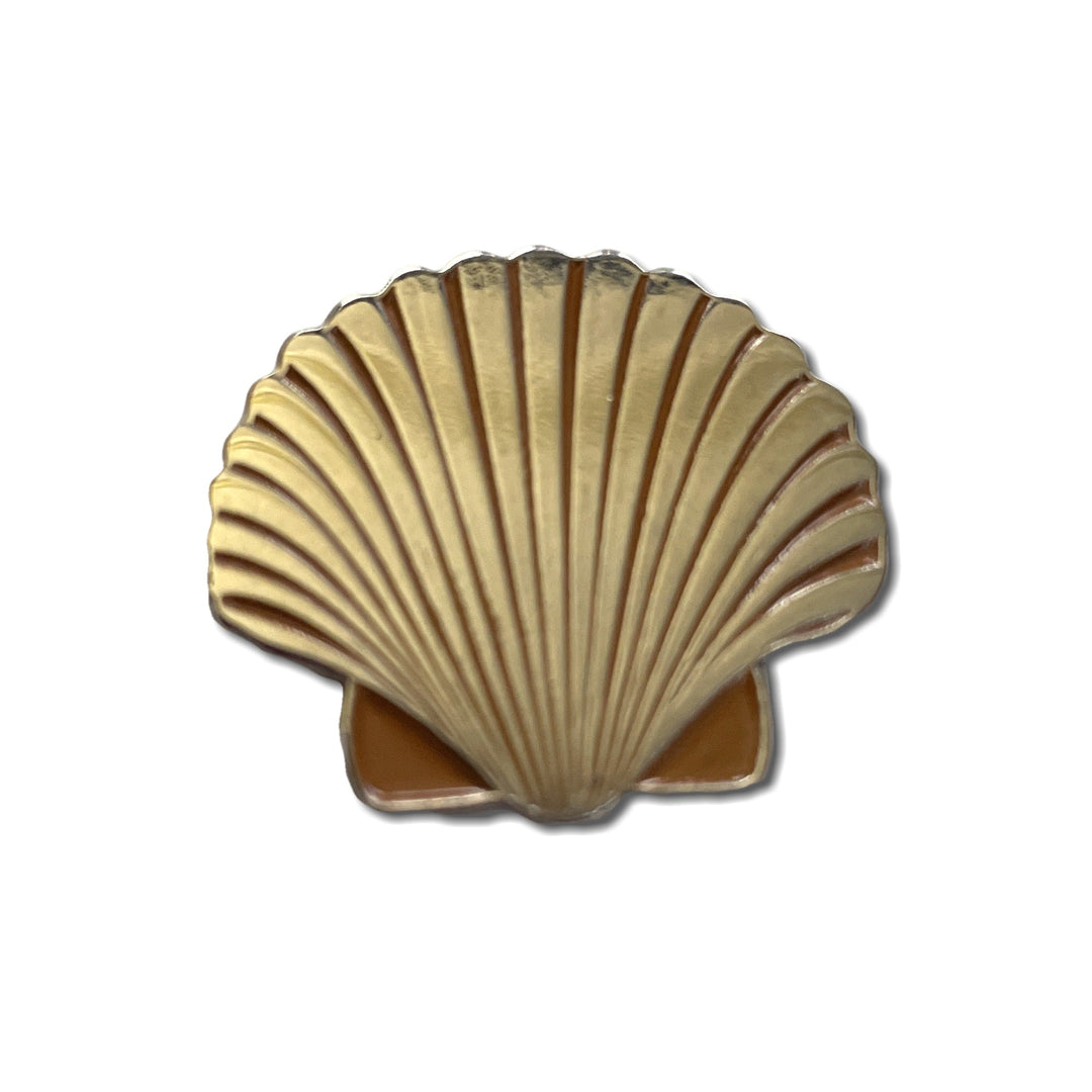 Metal & Enamel Scallop Shell Pin Badge with Secure Locking Back – PATCHERS