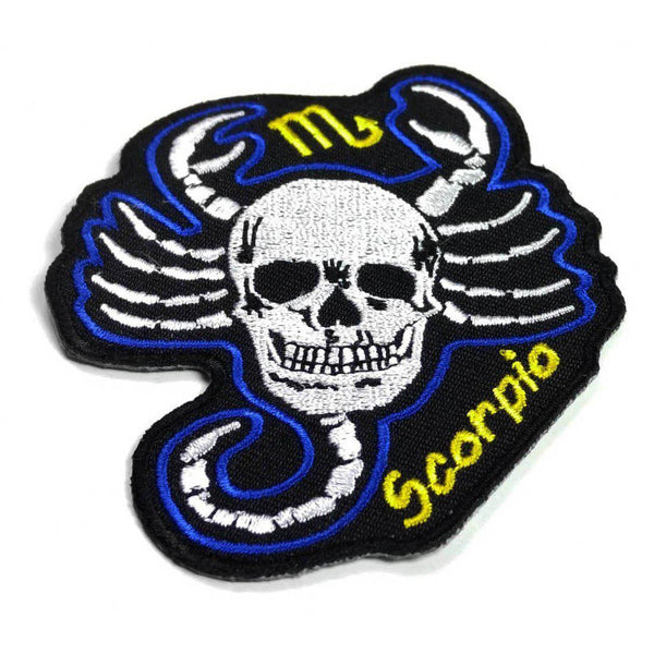 Scorpio Skull Zodiac Patch - PATCHERS Iron on Patch