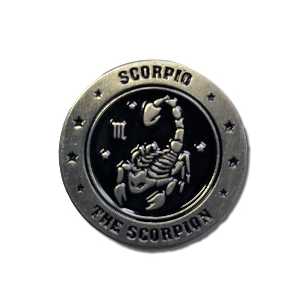 Scorpio Skull Zodiac Sign Pin Badge - PATCHERS Pin Badge