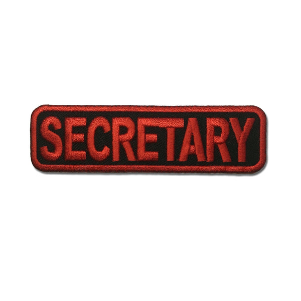 Secretary Red on Black Patch - PATCHERS Iron on Patch