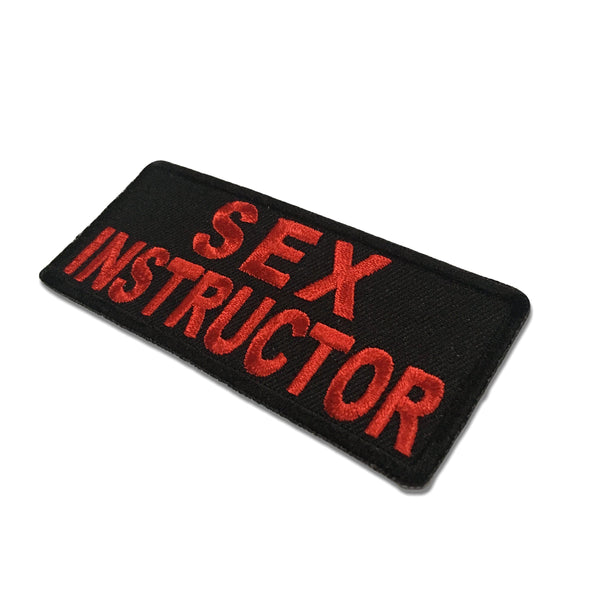 Sex Instructor Red Black Patch - PATCHERS Iron on Patch