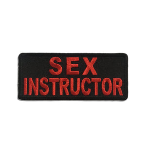 Sex Instructor Red Black Patch - PATCHERS Iron on Patch