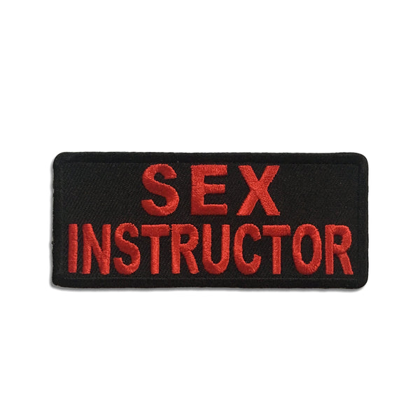 Sex Instructor Red Black Patch - PATCHERS Iron on Patch