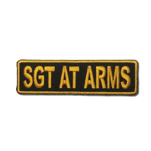Sgt At Arms Yellow on Black Patch - PATCHERS Iron on Patch