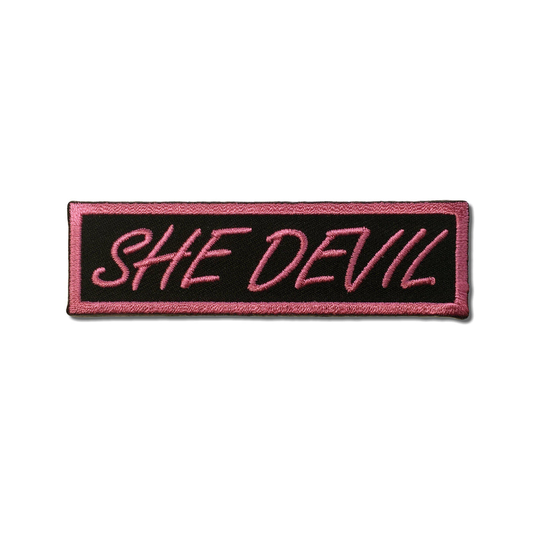 Embroidered She Devil Iron on Sew on Patch – PATCHERS