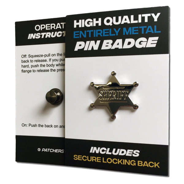 Sheriff Pin Badge - PATCHERS Pin Badge