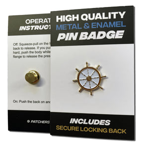 Ships Wheel Pin Badge - PATCHERS Pin Badge