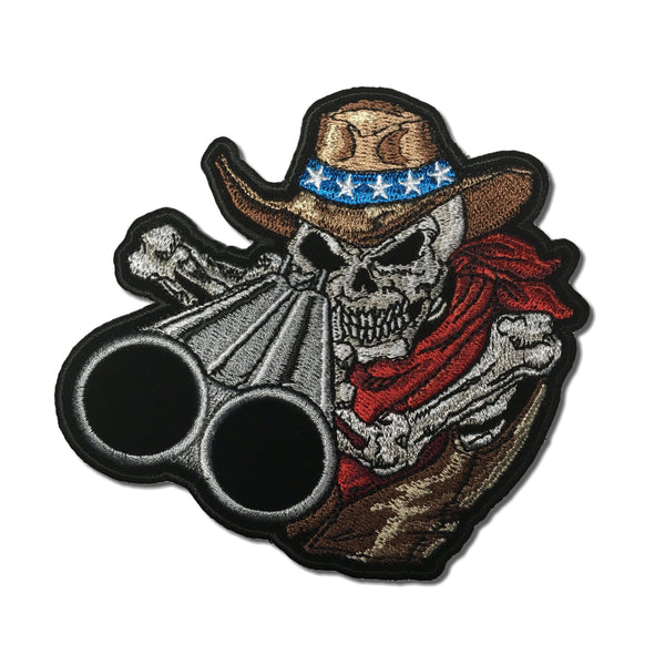 Shotgun Willy Cowboy Skull Patch - PATCHERS Iron on Patch