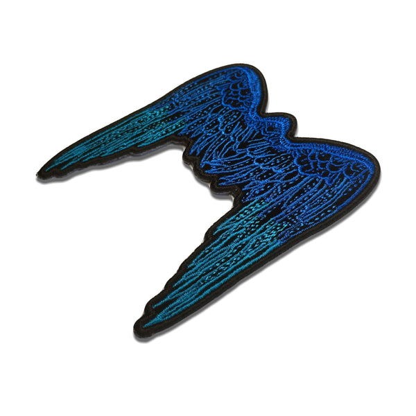 Small Angel Wings Blue Patch - PATCHERS Iron on Patch