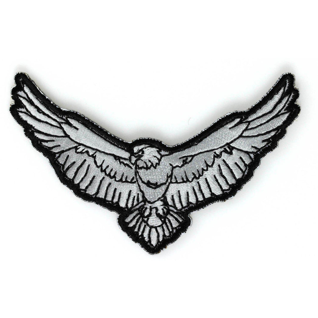 Embroidered Small Black White Eagle Iron on Sew on Patch – PATCHERS