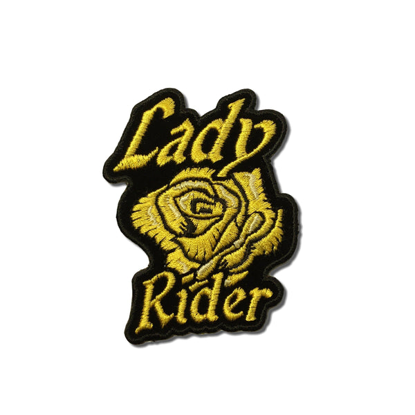 Small Lady Rider Yellow Rose Patch - PATCHERS Iron on Patch