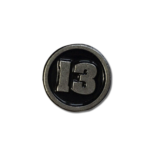 Small Number 13 Pewter Pin Badge - PATCHERS Pin Badge