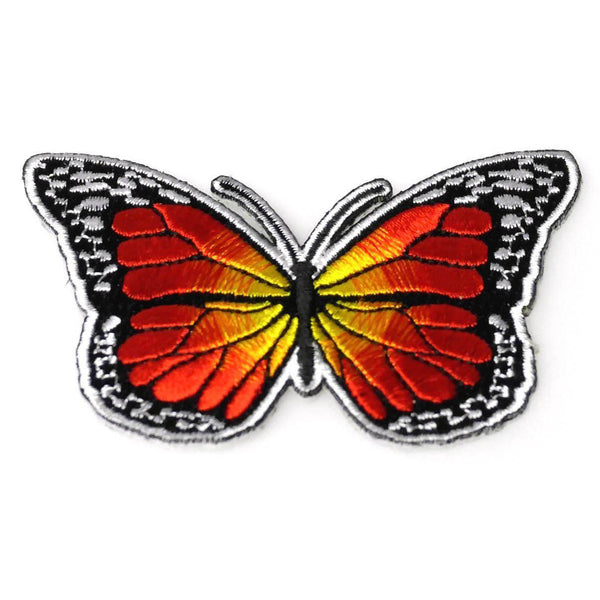 Small Orange Red Butterfly Patch - PATCHERS Iron on Patch