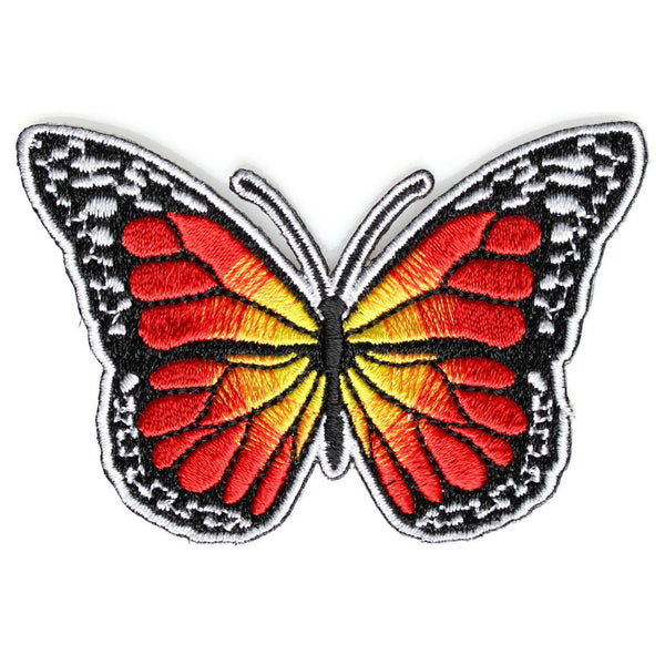 Small Orange Red Butterfly Patch - PATCHERS Iron on Patch