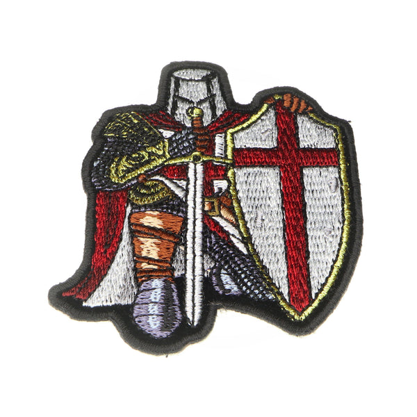 Small Red Crusader Knight Christian Patch - PATCHERS Iron on Patch