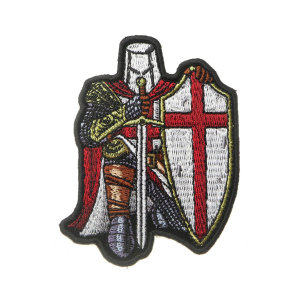 Small Red Crusader Knight Christian Patch - PATCHERS Iron on Patch