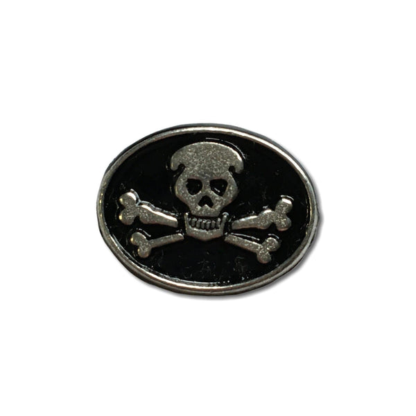 Small Skull Biker Pewter Pin Badge - PATCHERS Pin Badge