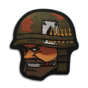 Soldier Cigar Ace of Spades Bullets and Helmet Patch - PATCHERS Iron on Patch