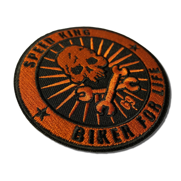 Speed King Biker For Life Patch - PATCHERS Iron on Patch