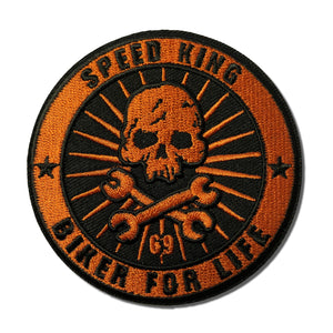 Speed King Biker For Life Patch - PATCHERS Iron on Patch