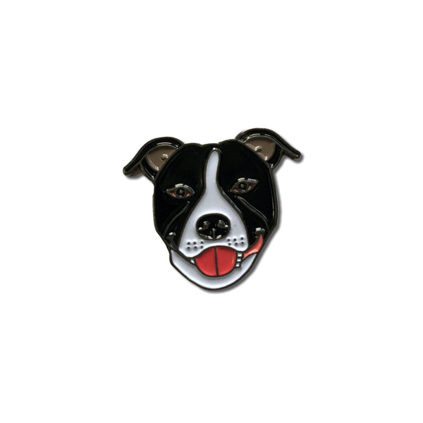 Staffie Dog Head Black Pin Badge - PATCHERS Pin Badge