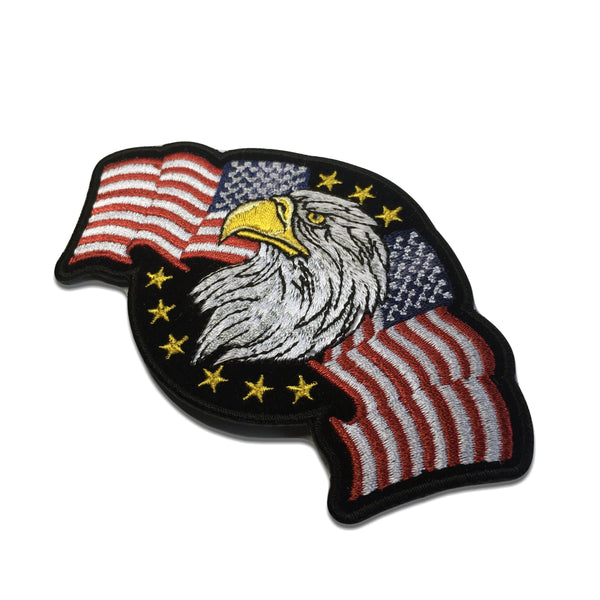 Star Spangled Banner US Flag Eagle Patch - PATCHERS Iron on Patch