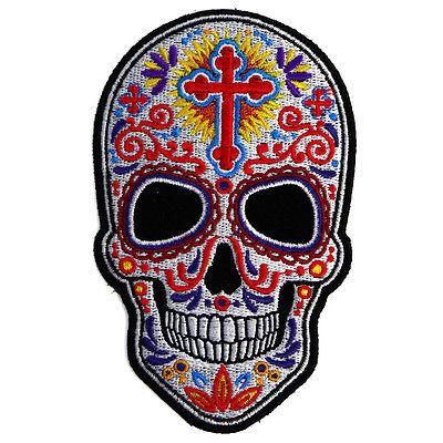 Embroidered Sugar Skull Iron on Sew on Patch – PATCHERS