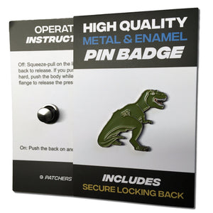 T-Rex Dinosaur Pin Badge - PATCHERS Pin Badge