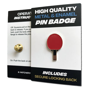 Table Tennis Bat Pin Badge - PATCHERS Pin Badge